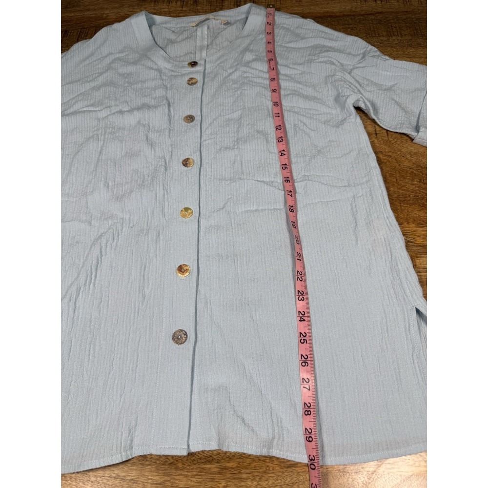 Soft Surroundings Tunic Top Womens Small Blue‎ Ramie Rayon Button Front Boho - Picture 8 of 8